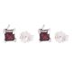 92.5 Sterling Silver Earrings Red Garnet Raindrop Studded Earrings