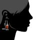 92.5 Sterling Silver Earrings Red Carnelian Crown Design Drop Earring