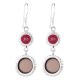 92.5 Sterling Silver Earrings Lepidolite Garnet Dangle Earrings