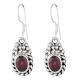 92.5  Sterling Silver Earrings  Semi-Precious Red Garnet Natural Stone Earrings