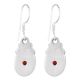 92.5  Sterling Silver Earrings  Semi-Precious Red Garnet Natural Stone Earrings