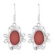 92.5 Sterling Silver Earring red Carnelian  Wire Hook Earrings