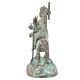Brass Goddess Durga Statue Sitting On Tiger With Patina Finish