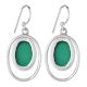 925 Sterling Silver Earrings Green Onyx Modern Design Earrings