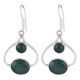 Sterling Silver Earrings Malachite Dangler Drop Earrings