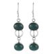 92.5  Sterling Silver Earrings Twin Jade Dangler Earrings