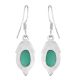 92.5 Sterling Silver Earring Green Onyx Dangle Earring