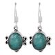 92.5 Sterling Silver Earrings Green Aventurine Earrings