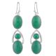 92.5 Sterling Silver Earrings Green Onyx Dangler Earrings