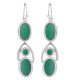92.5 Sterling Silver Earrings Green Onyx Dangler Earrings