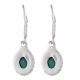 92.5 Sterling Silver Earrings With Green Onyx Eye Drop Earrrings