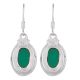 92.5 Sterling silver Earring Green Onyx Hook Everday Earring
