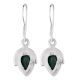 92.5 Sterling Silver Earrings Chrysoprase Drop Green Gem Stone
