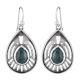 92.5 Sterling Silver Earrings Green Malachite Big Tear Drop Earings