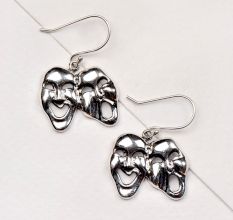 Theatre Mask 92.5 Sterling Silver Hanging Earrinngs