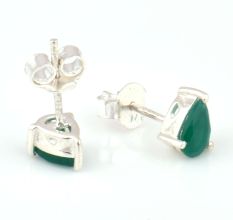 92.5 Sterling Silver Earrings Green Oval Peridot Stud Earrings