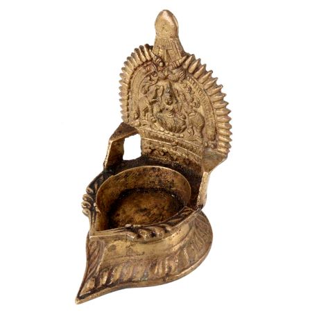 Brass Ornate Gajalaxmi Oil Lamp Diya Oil Lamp Deep