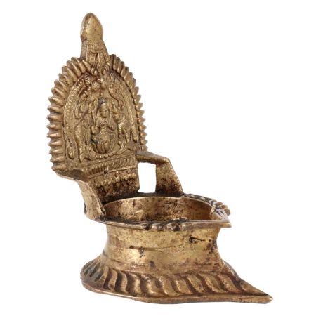 Brass Ornate Gajalaxmi Oil Lamp Diya Oil Lamp Deep