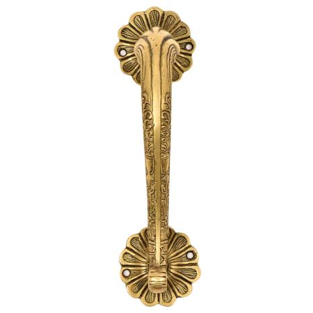 Handmade Brass Door Handle Floral Leaf Drawer Pulls