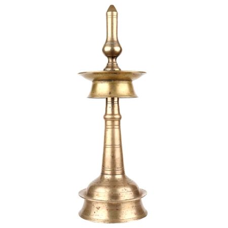 Brass Oil Lamp South Indian Nilavilakku Lamp With Stand