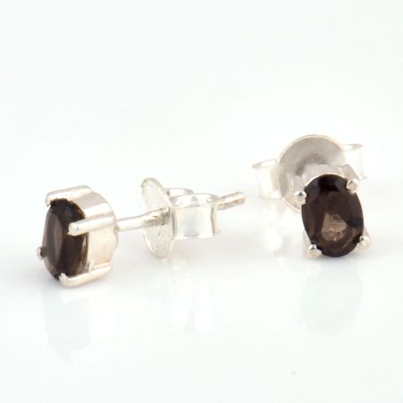 92.5 Sterling Silver Minimal Earrings Black Onyx Cut Stone Stud Earrings
