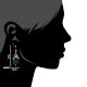 92.5 Sterling Silver Earring Green Onyx Dangle Earring