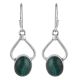 92.5 Sterling Silver Earrings Single Green Malachite Everyday Wear Earrings