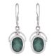 92.5 Sterling Silver Earrings Single Green Jade Earrings For Girls