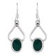 92.5 Sterling Silver Earrings Single Green Agate Earrings For Girls