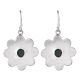 92.5 Sterling Silver Green Malachite Flower Design Earrings For women