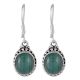 92.5 Sterling Silver Earrings Floral Oval Malachite Drop Earrings for Girls