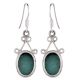92.5 Sterling Silver Earings Oval  Malachite  Fancy Earrings