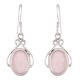92.5 Sterling Silver Earrings  Rosy Quartz Hook Earrings