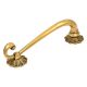 Classic Brass Door Handle Smooth With Floral Curved End