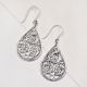 92.5 Sterling Silver Filigree  Teardrop Earrings In Traditional Style