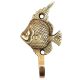 Small  Brass Fish Wall Coat Hook With Engraved Design