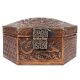 Copper Storage Box Embossed Six Sided Handmade Box