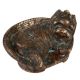 Brass Yorkshire Terrier Dog Sitting In A Basket Statue