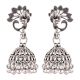 92.5 Sterling Silver Earrings Dancing Peacock Feathers Stud Jhumkis Party Wear
