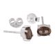 92.5 Sterling Silver Minimal Earrings  Smoky Quartz Cut Stone Stud Earrings