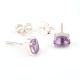 92.5 Sterling Silver Earrings Semi Precious Amethyst Gemstone Stud Earrings