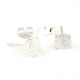 92.5 Sterling Silver Earrings Semi Precious White Moonstone Gemstone Stud Earrings