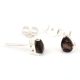 92.5 Silver Sterling Earrings Black Onyx Cut Stone Stud Earrings