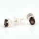 92.5 Sterling Silver Minimal Earrings Black Onyx Cut Stone Stud Earrings