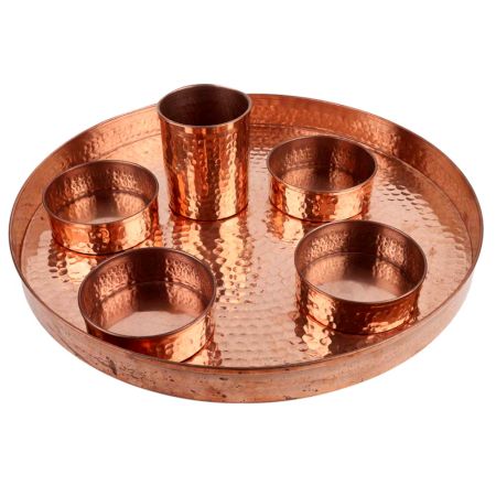 Hand Hammered Copper Dish Set of  Six Pieces