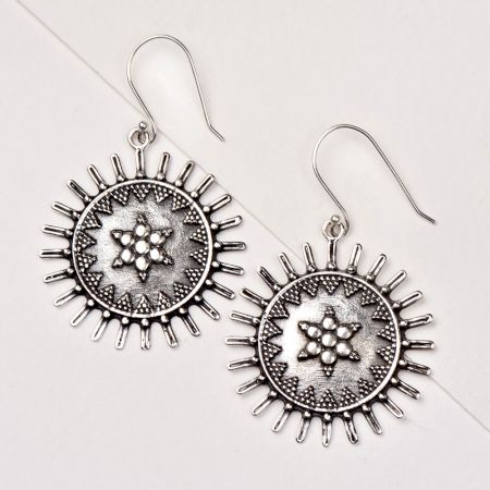 92.5 Sterling Silver Earrings Women Dangle Earrings Sun Flower
