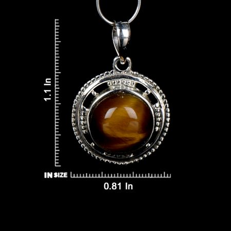 92.5 Sterling Silver Pendant Tiger eye Traditional Pendant