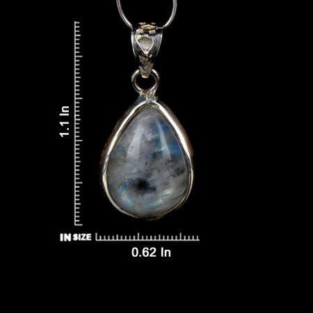 Handmade 925 Sterling Silver Rainbow Moonstone Gemstone Pendant