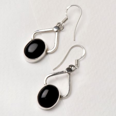 92.5 Sterling Silver Earrings Oval Framed Drop Earrings For Women
