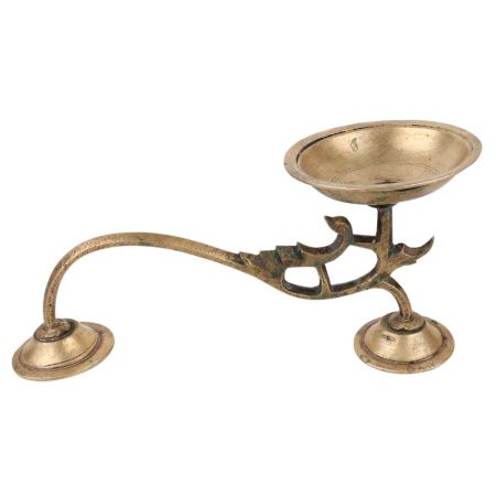 Small Brass Oil Lamp With One Face Worship Diya